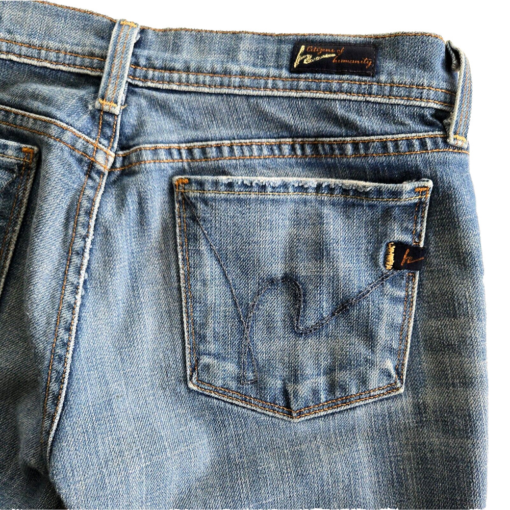 Citizens Of Humanity Jeans Womens 27 Low Rise Flare Distressed Denim Grunge Y2K - Picture 5 of 14